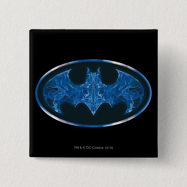 Blaues Rauchbattsymbol Button (Vorderseite)