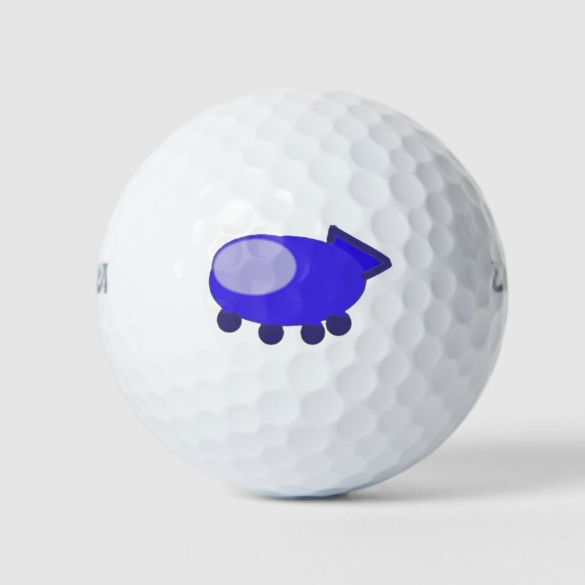 Blaues Raumschiff Golfball (Vorderseite)