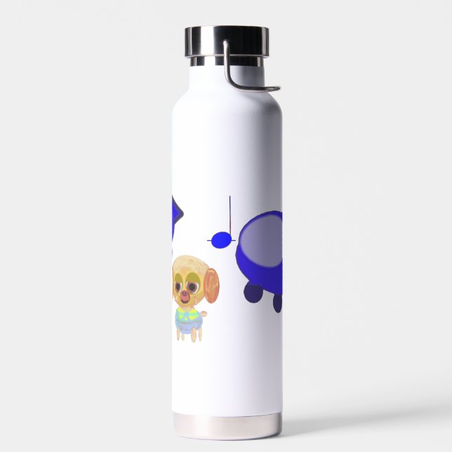 Blaues Raumschiff Trinkflasche (Links)