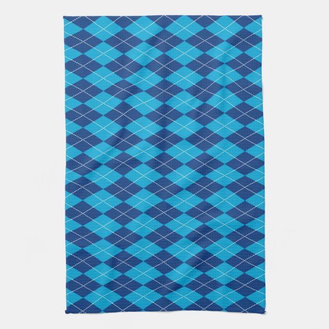 Blaues Raute Küchentuch (Vertikal)