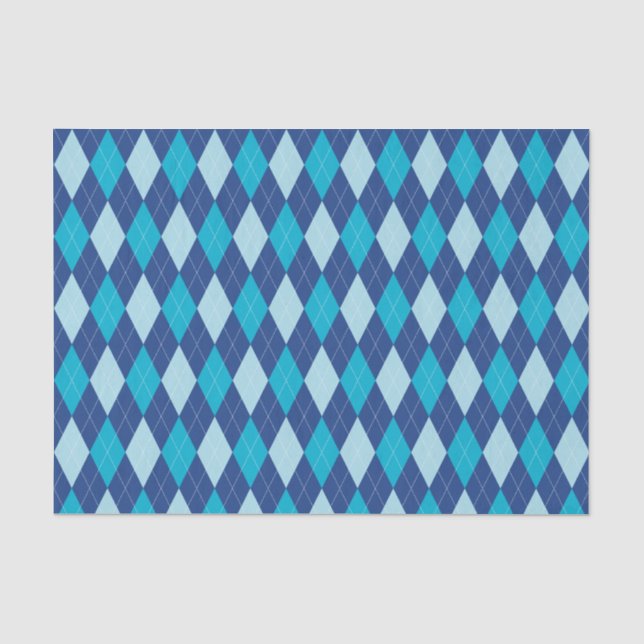 Blaues Rauten-Muster-Seidenpapier Seidenpapier (Vorderseite)