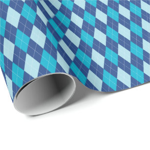 Blaues Rauten-Verpackungs-Papier Geschenkpapier