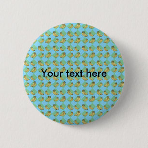 Blaues Rautenbananenmuster Button