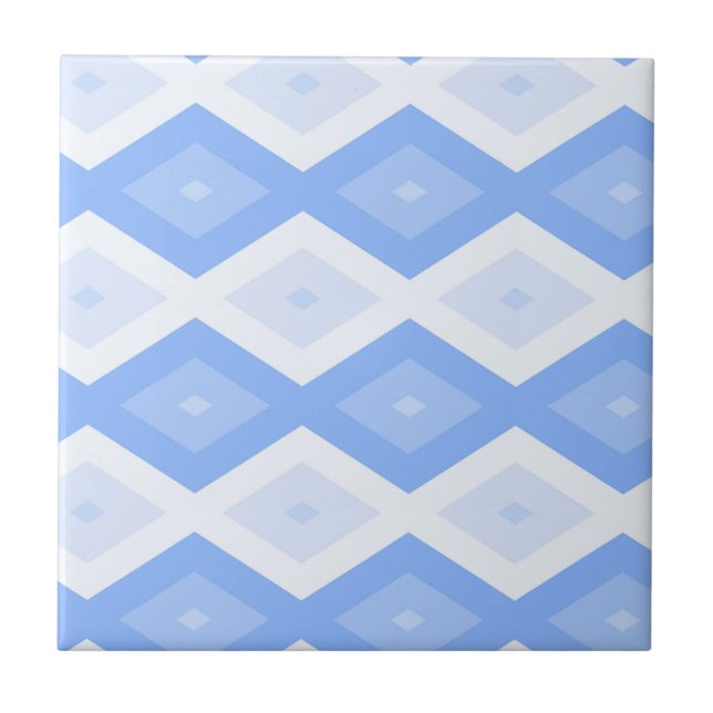 Blaues Rautenmuster Fliese (Vorderseite)