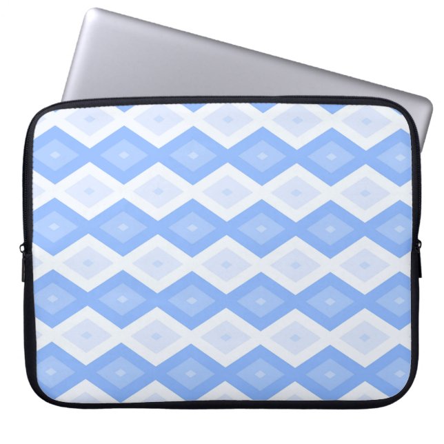 Blaues Rautenmuster Laptopschutzhülle (Vorderseite)
