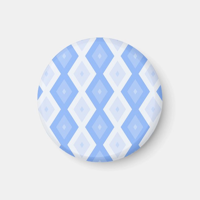 Blaues Rautenmuster Magnet (Vorne)