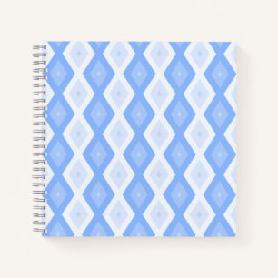 Blaues Rautenmuster Notizbuch