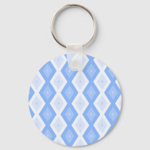 Blaues Rautenmuster Schlüsselanhänger