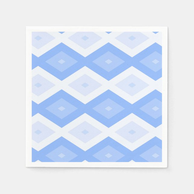 Blaues Rautenmuster Serviette (Vorderseite)