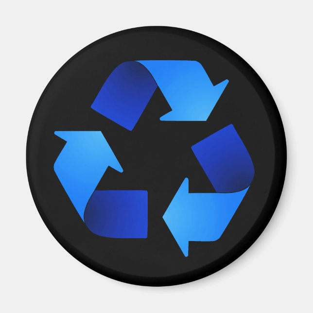 Blaues Recycelnd Symbol-Magnet Magnet (Vorne)
