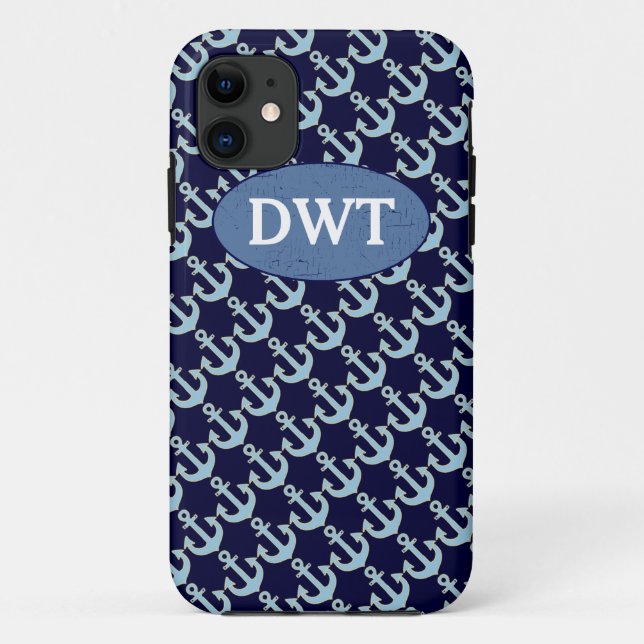 Blaues Referenzmuster personalisiert Case-Mate iPhone Hülle (Rückseite)