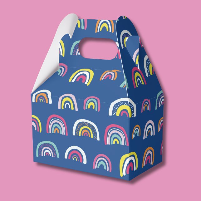 Blaues Regenbogenmuster Geschenkschachtel (Rainbow pattern blue and pink party favor box)