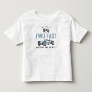 Blaues Rennwagen Zwei Schnell Geburtstagsjunge-Shi Kleinkind T-shirt