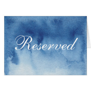 Blaues reserviertes Schild Aquarell. Moderne Hochz