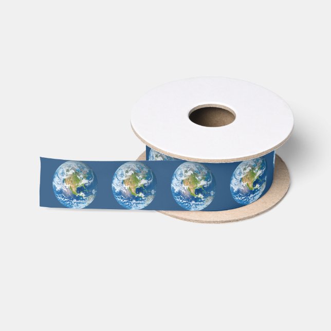 Blaues Respekt-Planeten-Erdband Satinband (Spule)
