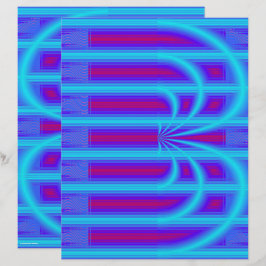 Blaues Retro-Kathedralen-Schrappbuchpapier 2-seiti