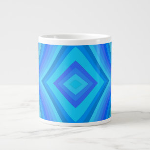 Blaues Retro-Muster Jumbo-Tasse