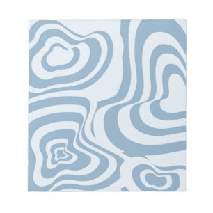 Blaues Retro-Swirl Groovy Y2K-Muster  Notizblock