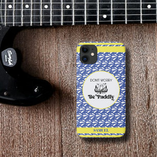 Blaues Retro-Wasser-Muster Otter Kanu Benutzerdefi Case-Mate iPhone Hülle