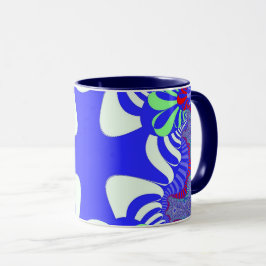 Blaues Retrokreuz Tasse