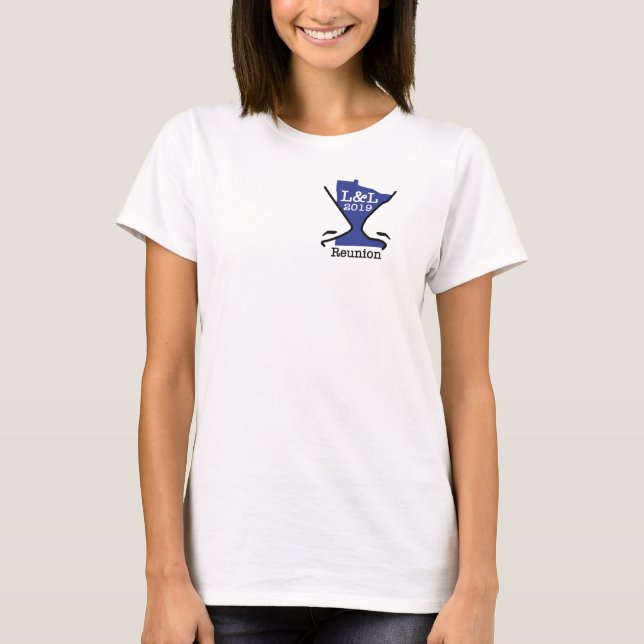 blaues Revers des Logo-1-Sided T-Shirt (Vorderseite)