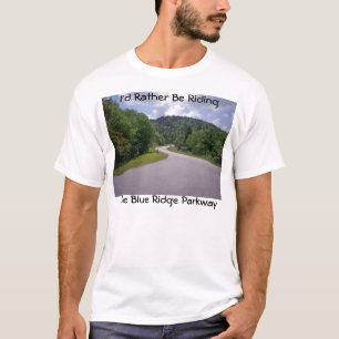 Blaues Ridge-Allee-Motorrad T-Shirt