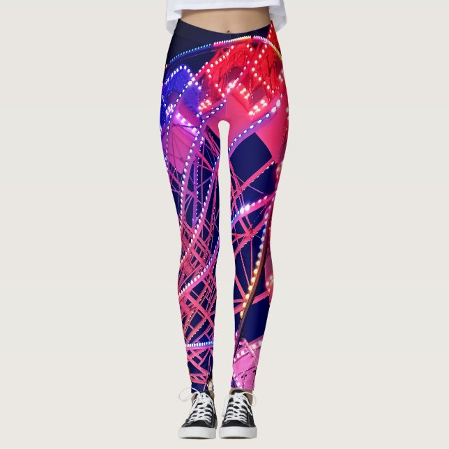 Blaues Riesenrad Leggings (Vorderseite)