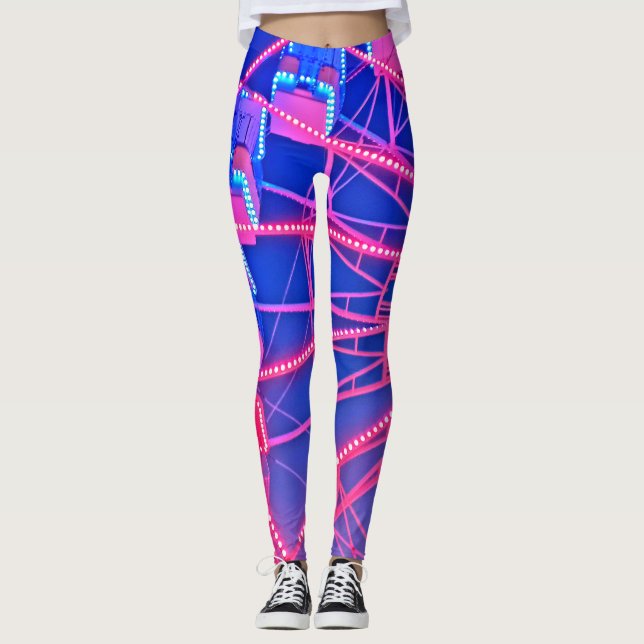 Blaues Riesenrad Leggings (Vorderseite)
