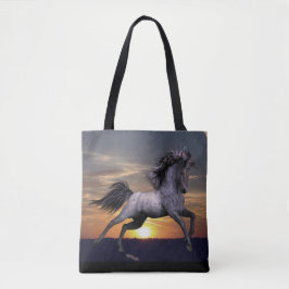 Blaues Roan Pferd ganz vorbei - drucken Sie Tasche