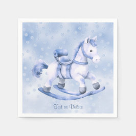 Blaues Rockpferd Napkins Serviette
