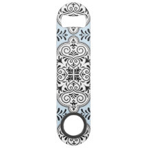 Blaues Rokoko-Muster-Ornament