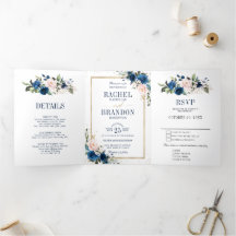 Blaues Rosa Rose Boho Geometric Wedding