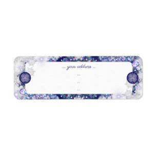 Blaues Rosass und Schneeflocken