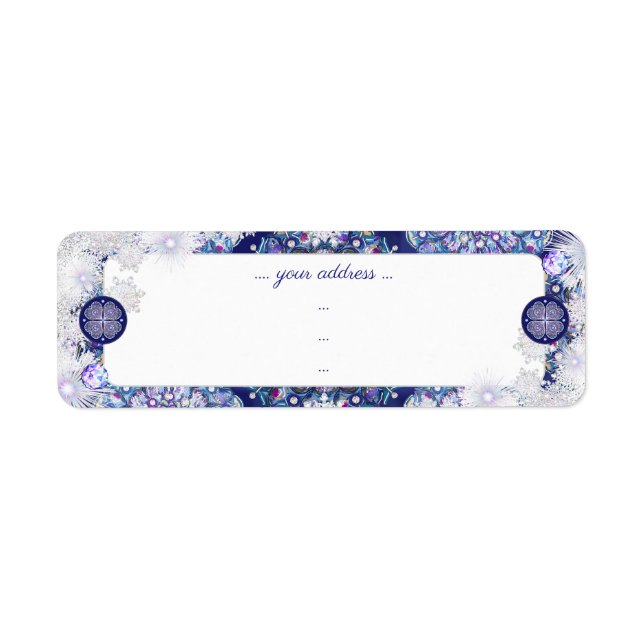 Blaues Rosass und Schneeflocken (Vorne)