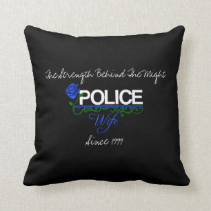 Blaues Rosen-Polizei-Ehefrau-Dekor-Kissen Kissen