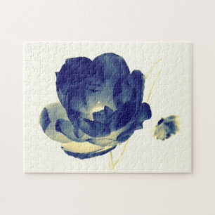 Blaues Rosen-Puzzlespiel