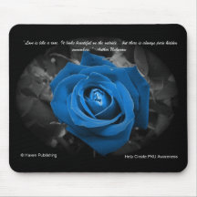 Blaues Rosen-Zitat Mousepad