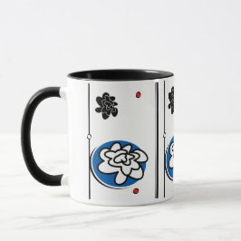Blaues Rot des freundlichen Tasse
