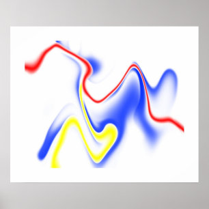 Blaues Rot-Gelb-Strudel 1 Poster