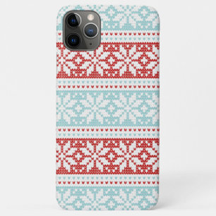 Blaues Rot-Schneeflocke-WeihnachtsStrick-Muster Case-Mate iPhone Hülle