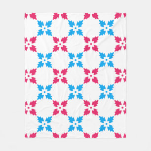 Blaues Rotes Schneeflockenmuster Blume Fleecedecke