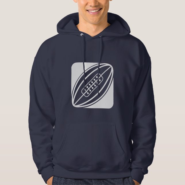 Blaues Rugby Hoodie (Vorderseite)
