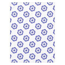 Blaues Rundblumenmuster Tischdecke