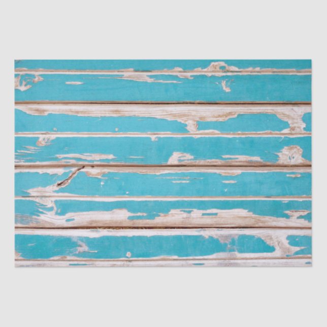 Blaues Rustikales Holz  Seidenpapier (Vorderseite)