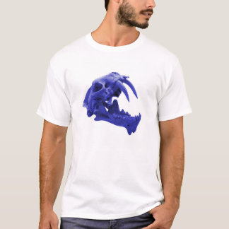 Blaues Sabretooth Tiger-Schädel-Shirt T-Shirt