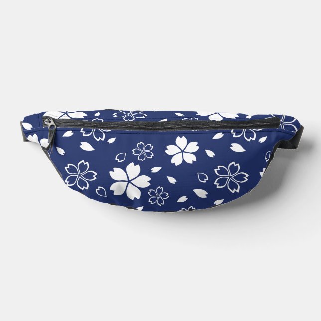 Blaues Sakura-Muster Bauchtasche (Ablage )