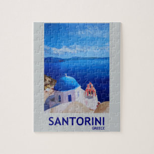 Blaues Santorini, Griechenland - Ansicht von Oia