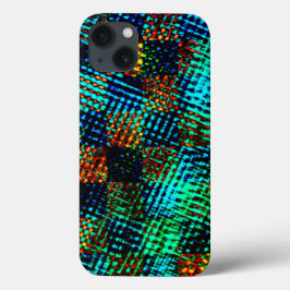 Blaues Schach, grünliche Kratzer, schmutziger Rot- Case-Mate iPhone Hülle