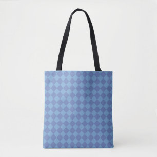 Blaues Schachbrett Diamond Muster Schultern Tasche