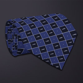 Blaues Schachbrett-Logo-Muster Krawatte